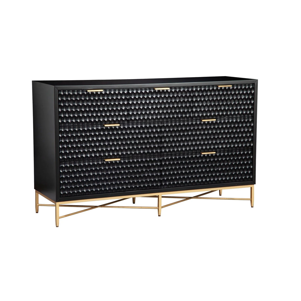 Black Mahogany Wood 7 Drawer Dresser Z29336