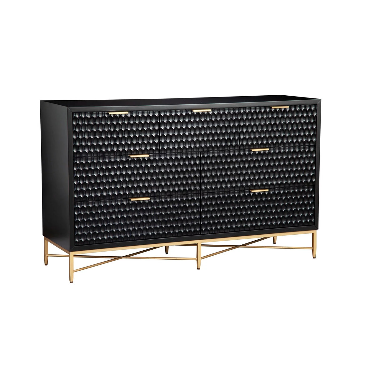 Black Mahogany Wood 7 Drawer Dresser Z29336