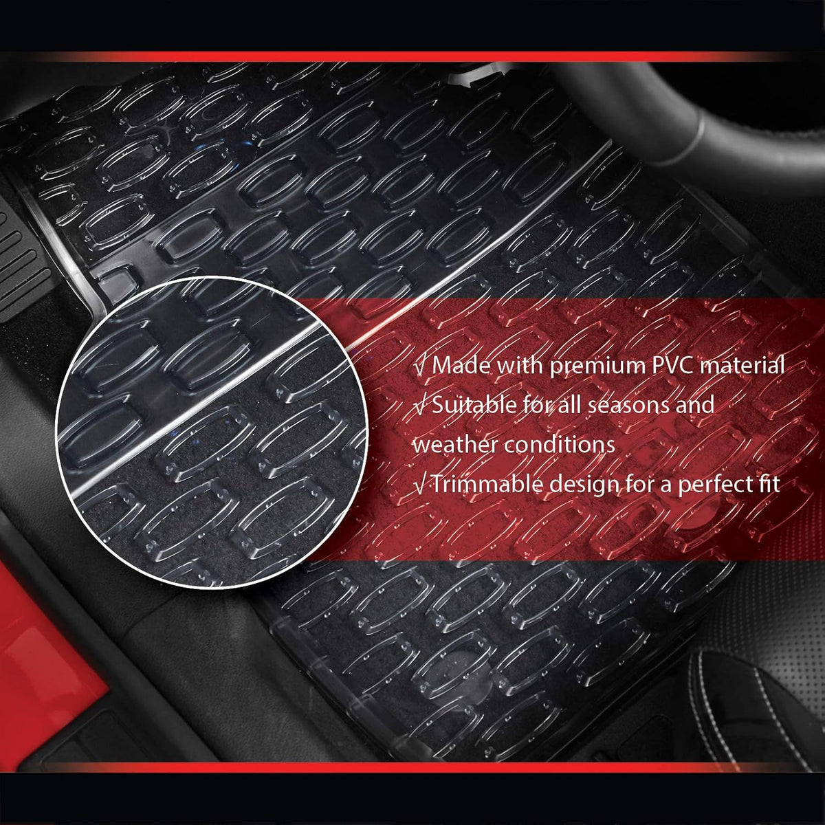 4 pcs Rubber Car Floor Mats G13084