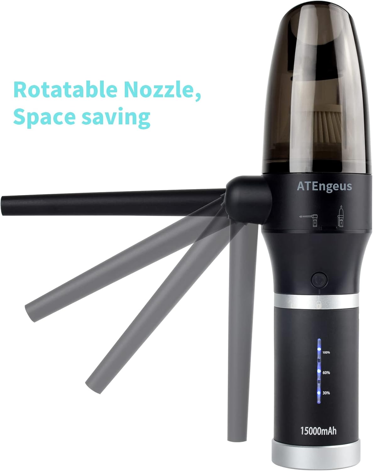 3 in1 Compressed Air Duster & Vacuum, 77000 RPM Cordless, 15000mAh, 2 Speeds, Detachable Battery J194205