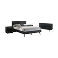 Queen 4 Piece Wood Bedroom Set Black O26575
