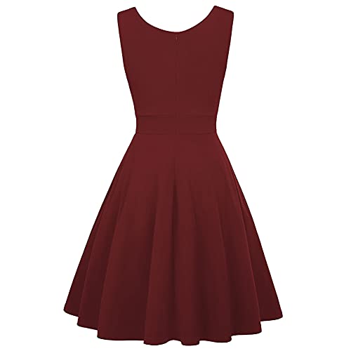 Vintage Sleeveless V-Neck Swing Dress H829209