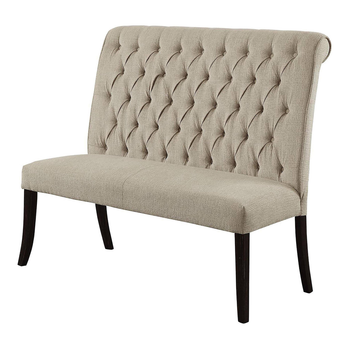 Ivory Chenille Tufted Dining Bench A74003