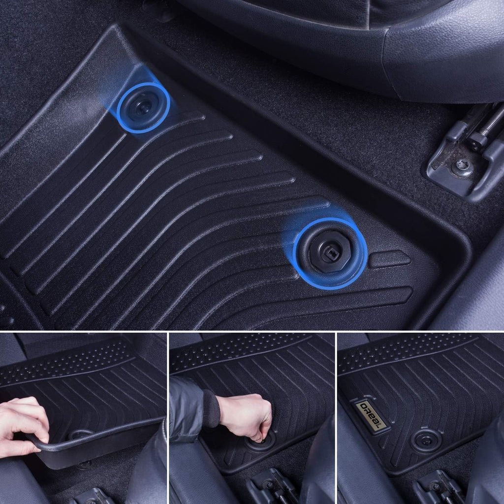 Black TPO Floor Mats Liners Front and Rear A8497