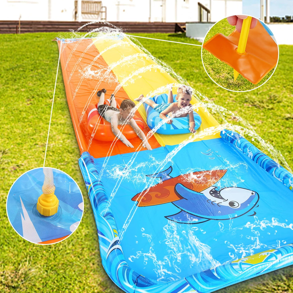 20ft Inflatable Water Slide with 2 Bodyboards and Sprinkler B244176