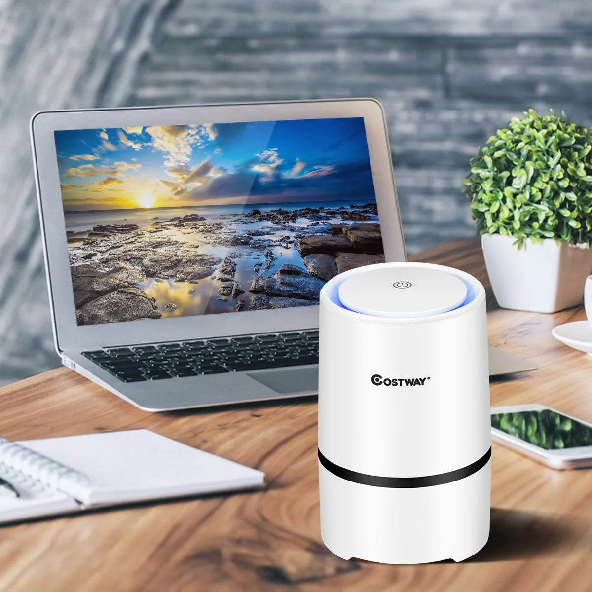 Air Purifier Mini Ionic HEPA with 3-in-1 Composite Filter Nightlight O829