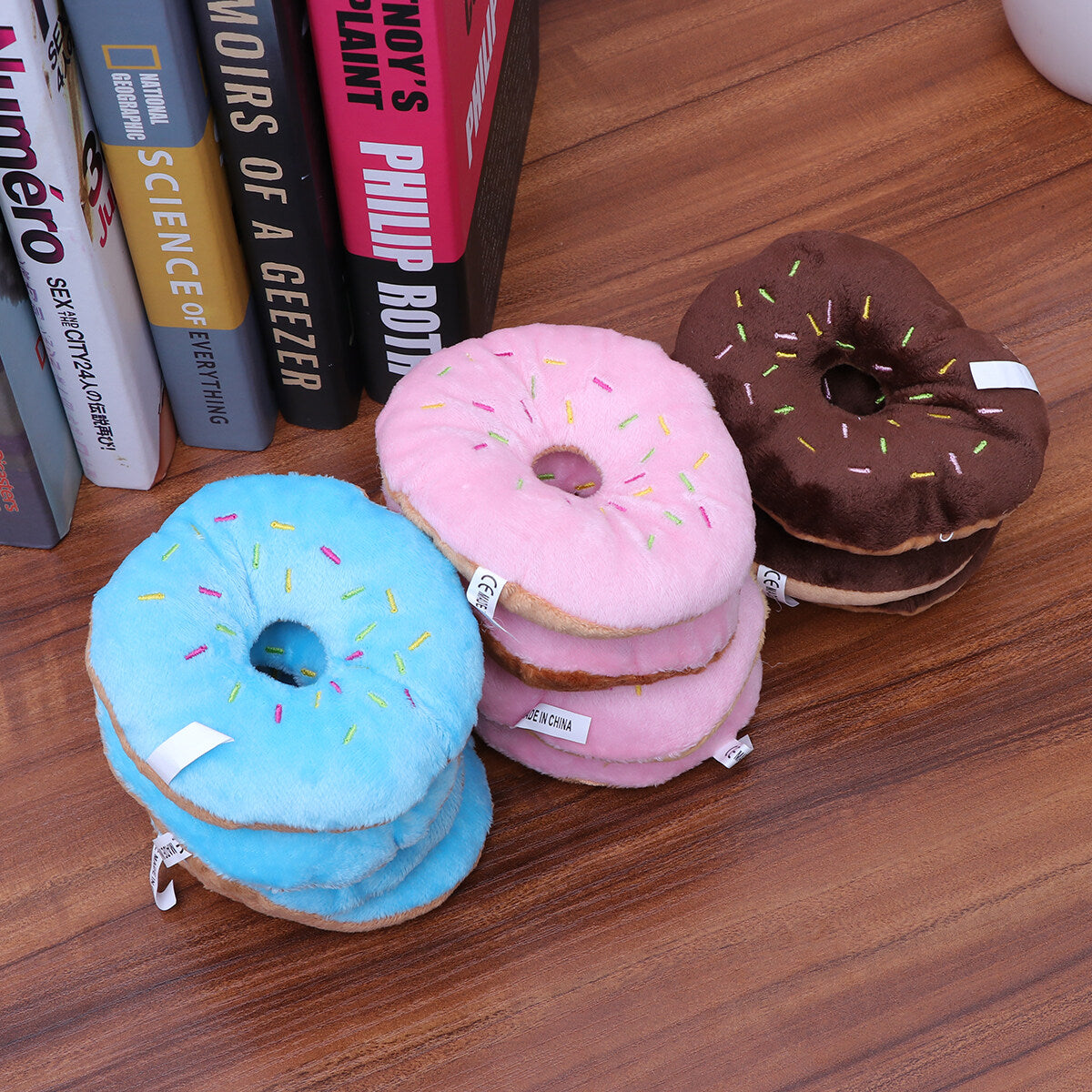 Squeaky Plush Donut Dog Toy V158886