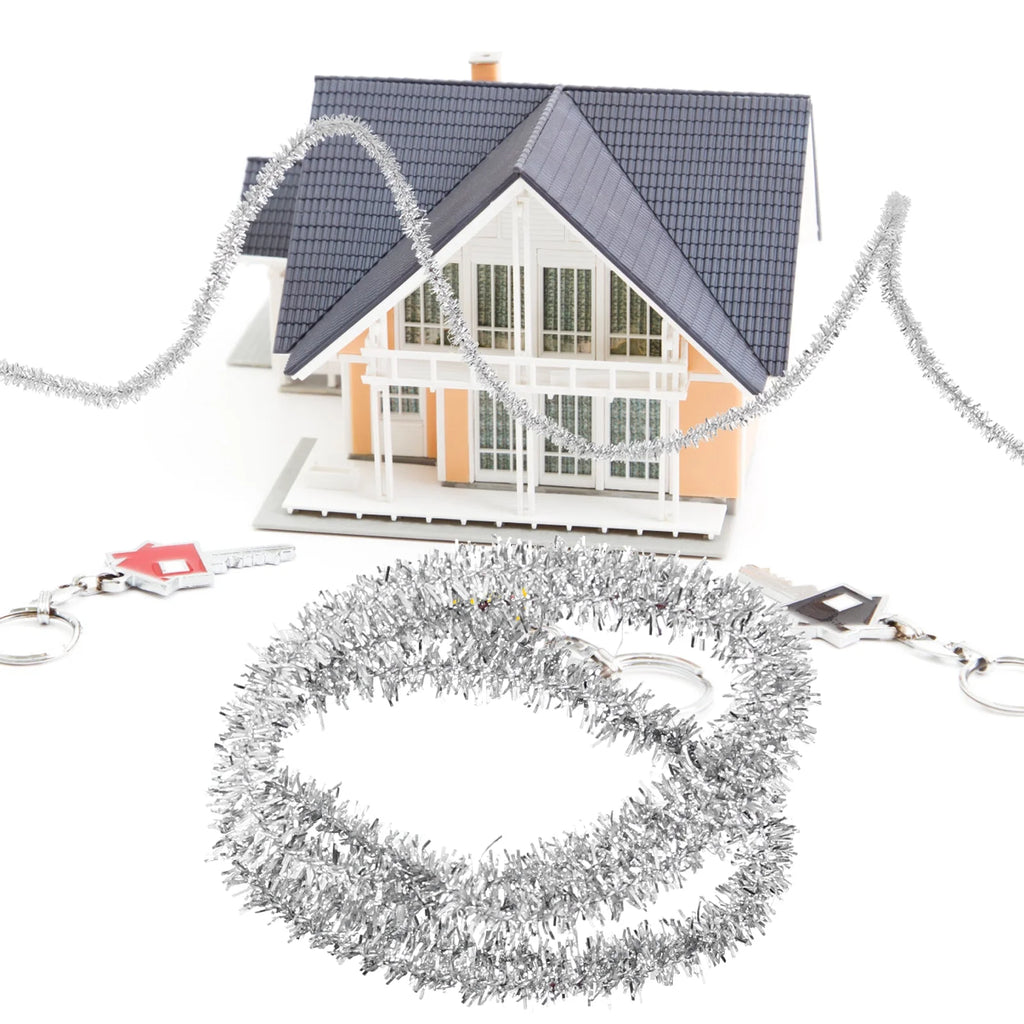 1:12 Dollhouse Christmas Tinsel Garland Miniature Metallic Foil Garland Decoration B66984
