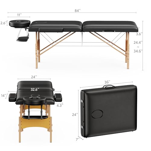 Portable Wooden 2-Fold Massage Table D572