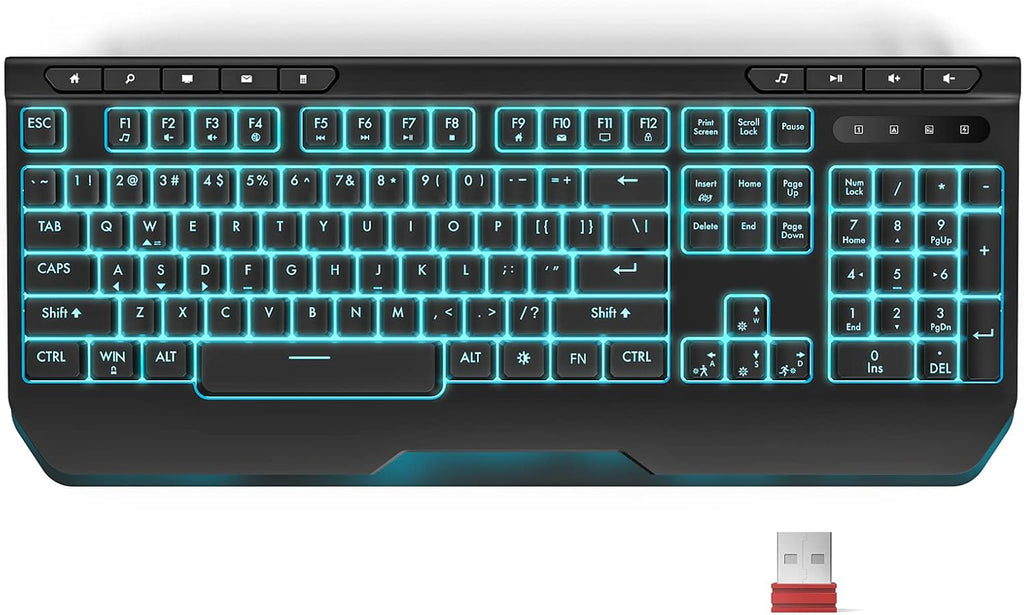 Wireless Gaming Keyboard with Ergonomic Wrist Rest, Pack of 2 N526