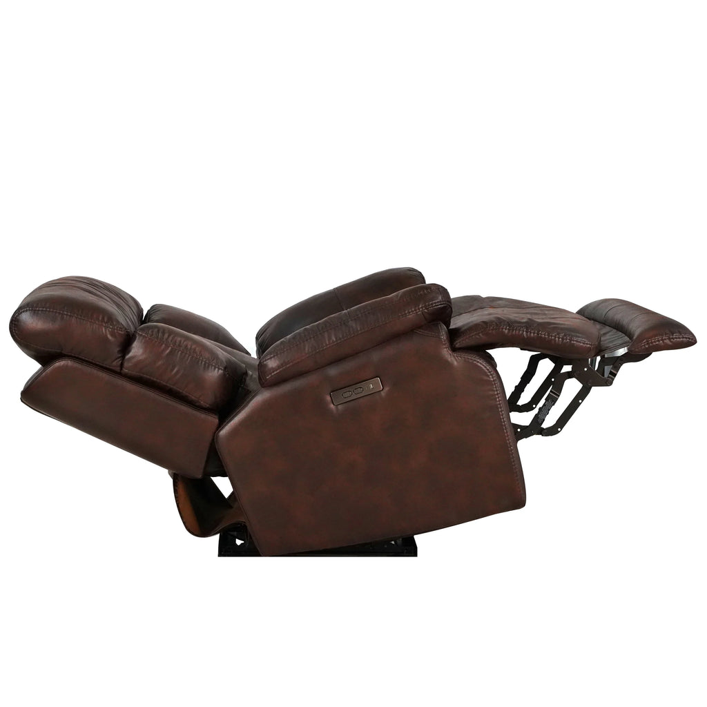 Chocolate Brown Leather Power Recliner Y75900