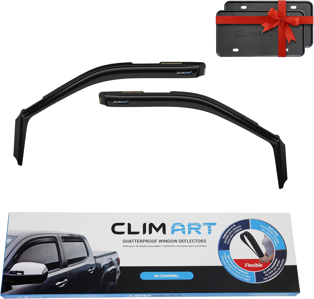 Dark Smoke In-Channel Window Deflectors for Ford F150 Regular Cab, Pack of 2 Z224