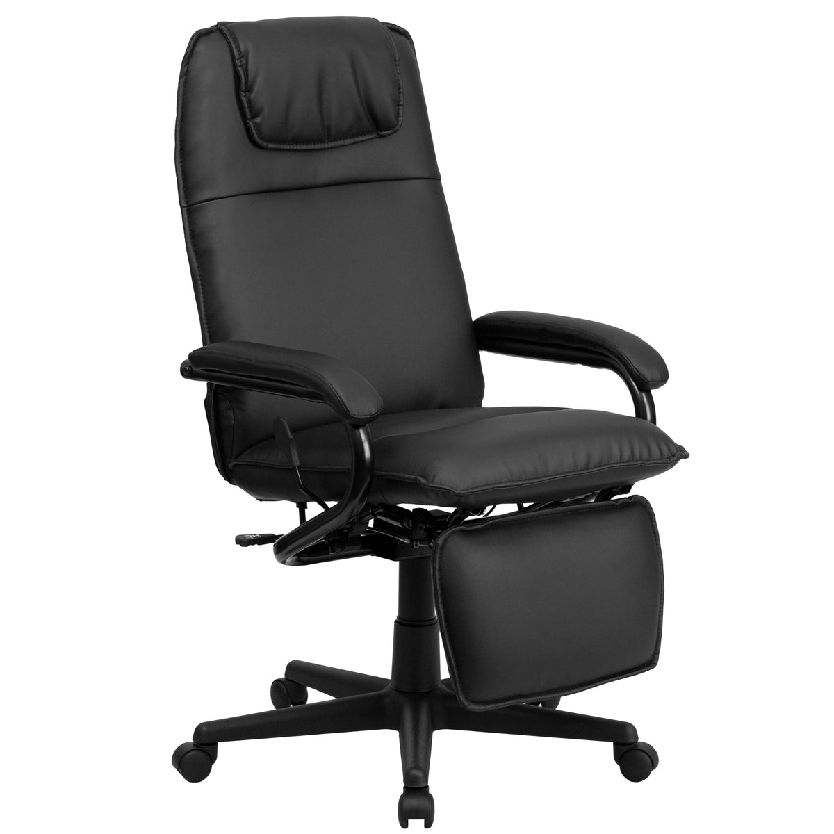 High Back Black LeatherSoft Executive Reclining Ergonomic Swivel Office Chair with Arms M229644