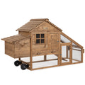 70in Fir Wood Chicken Coop with Wheels G8701
