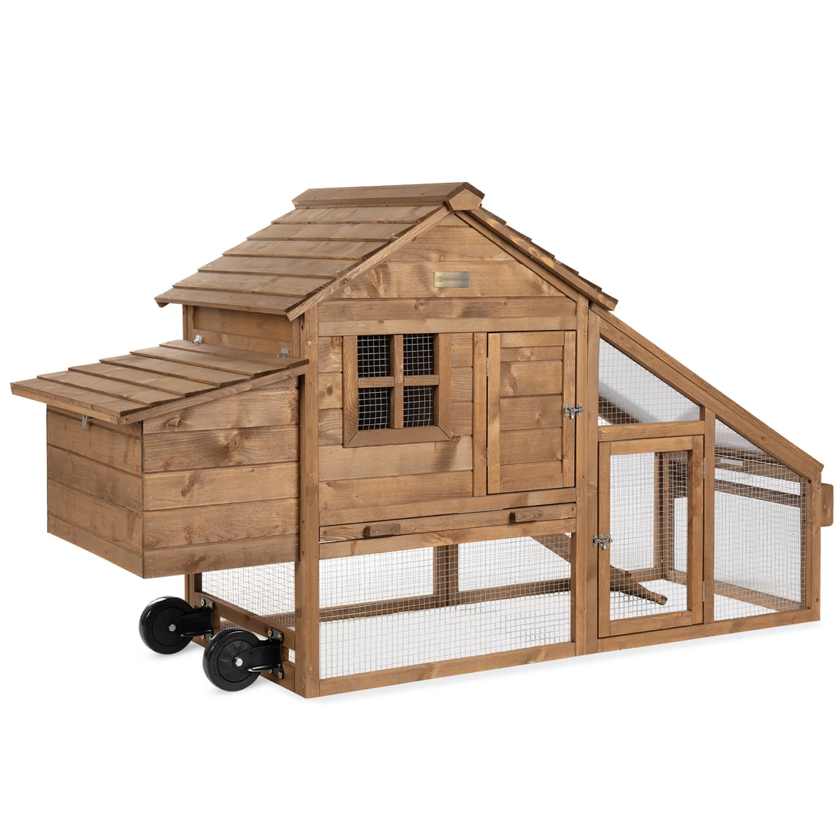 70in Fir Wood Chicken Coop with Wheels G8701