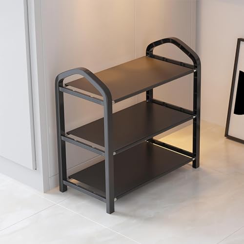 3 Tier Stainless Steel Shoe Rack (black) Q88238