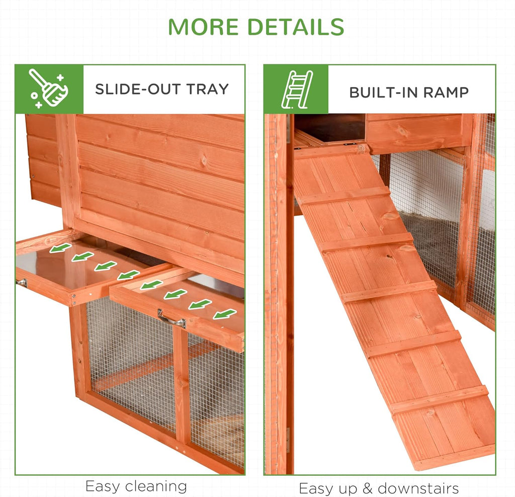 Large Wooden Chicken Coop with Run G93390