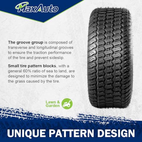 2 Pcs 20x8-10 Turf Saver Tire, 20x8.00x10 Lawn & Garden Tire Y78590