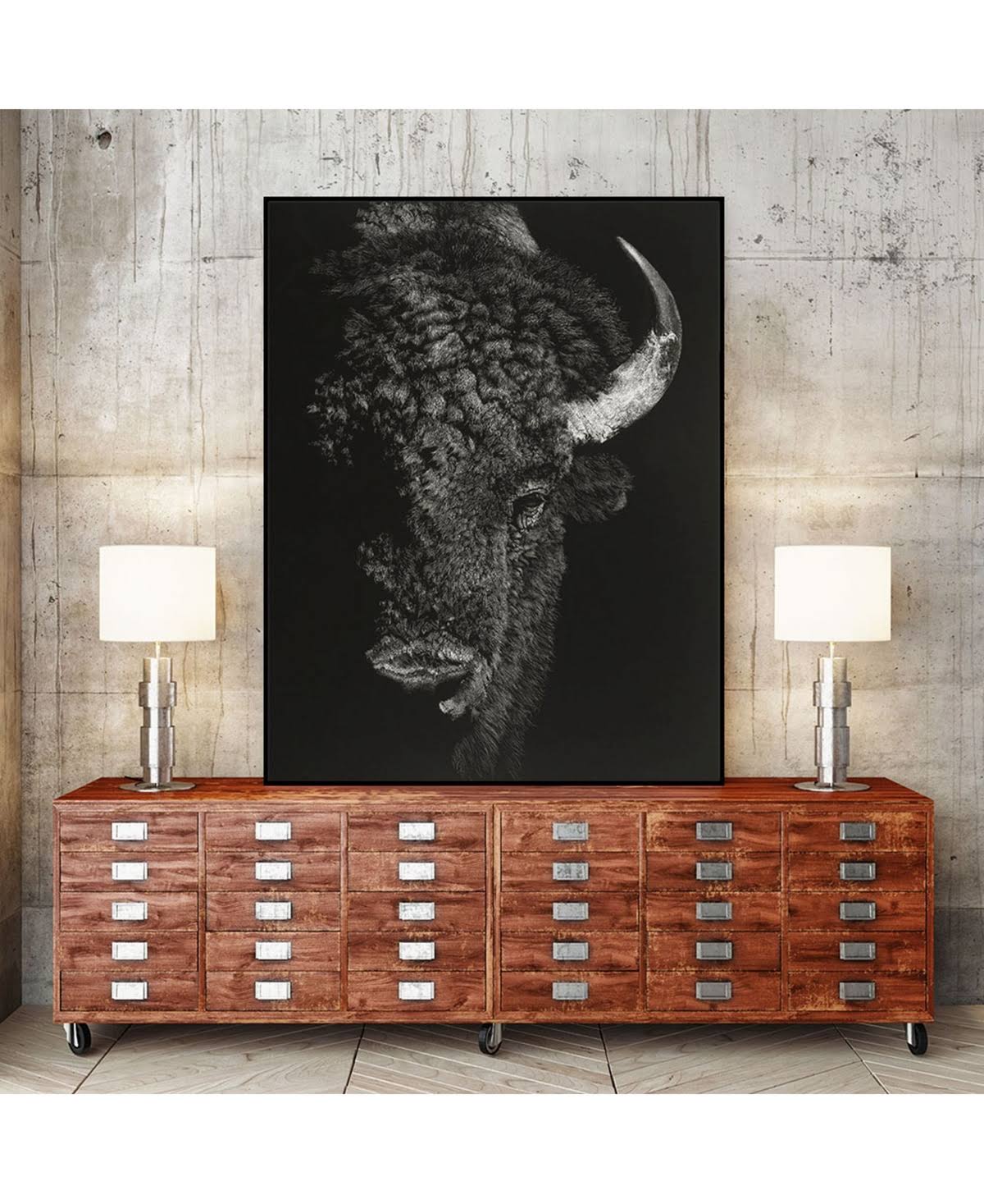 40x22 x 30x22 Framed Canvas Art Block L166