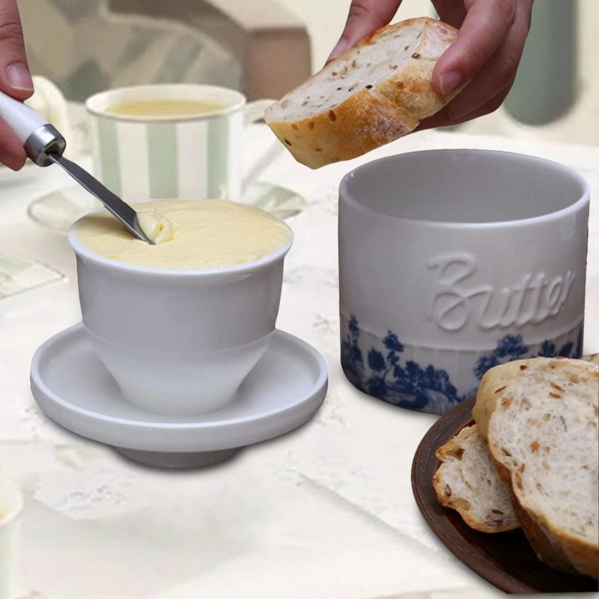 Butter Crock with Lid Butter Keeper Butter Container French Butter Dish V674