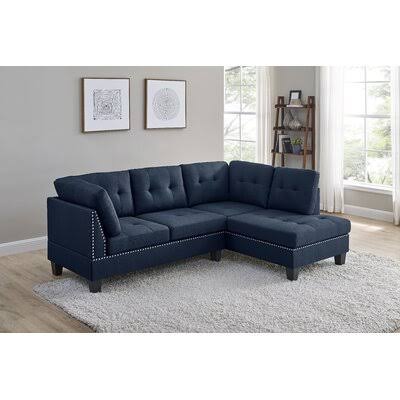 Navy Blue Right Hand Facing Corner Sectional C104186