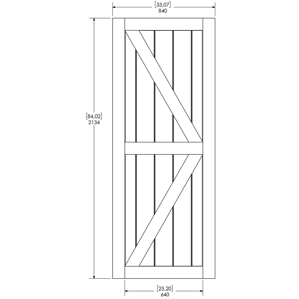 Unfinished Pine Barn Door Slab 33 in. C388