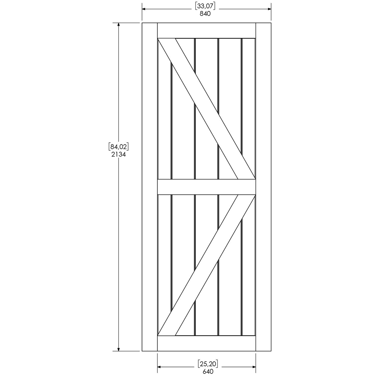 Unfinished Pine Barn Door Slab 33 in. C388