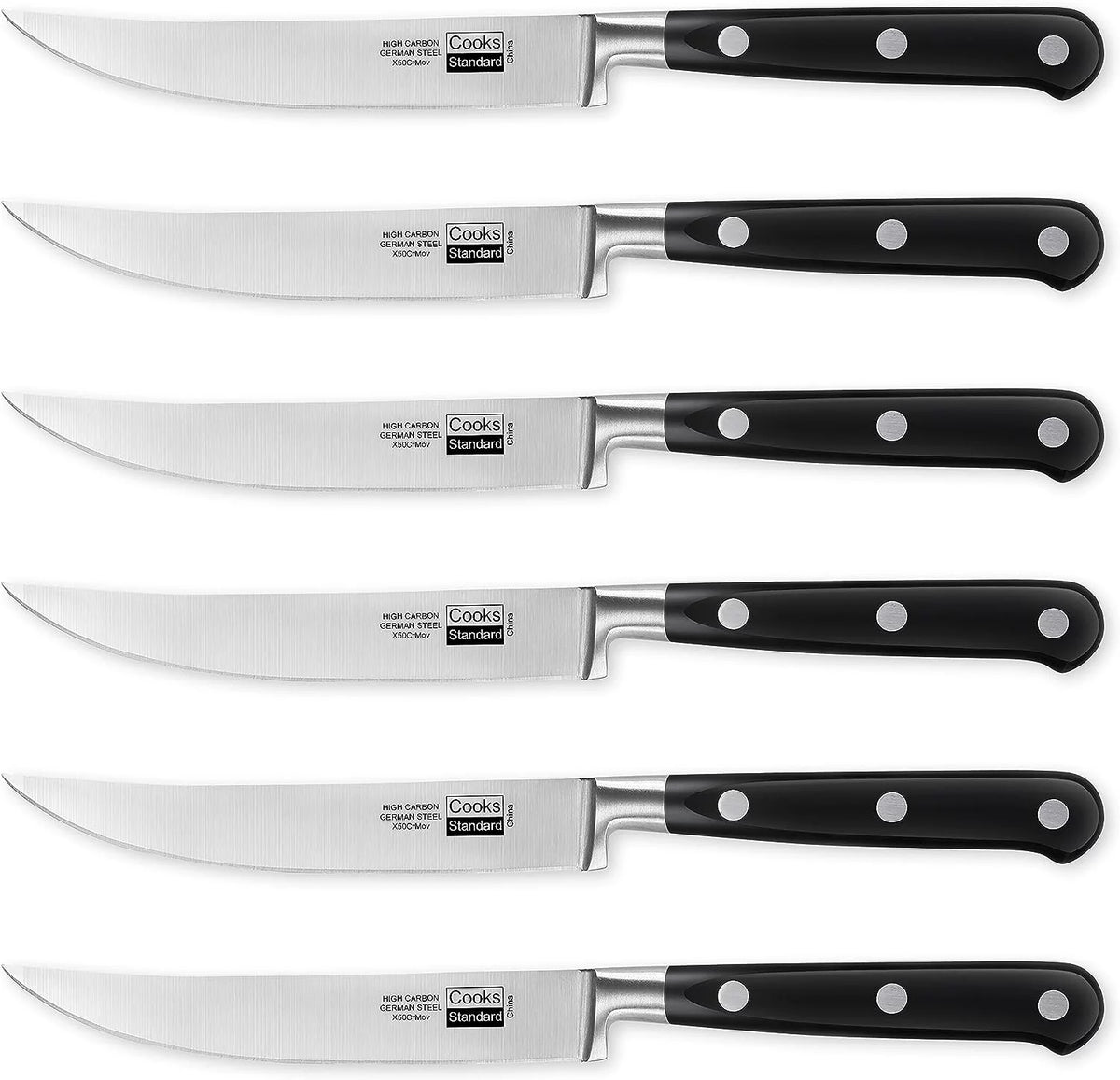 6-Piece High Carbon Stainless Steel Steak Knives Set V451799