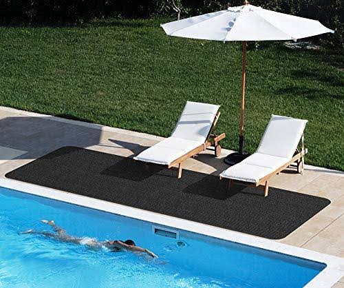 Smokey Black Double-Ribbed Carpet Runner with Skid-Resistant Rubber Backing U402766