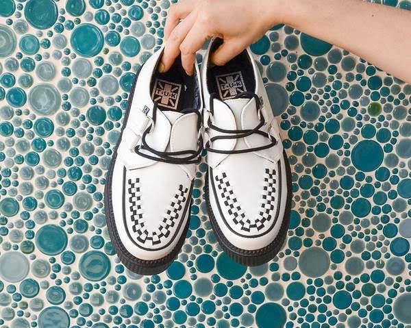 White Leather Creeper Shoes E636