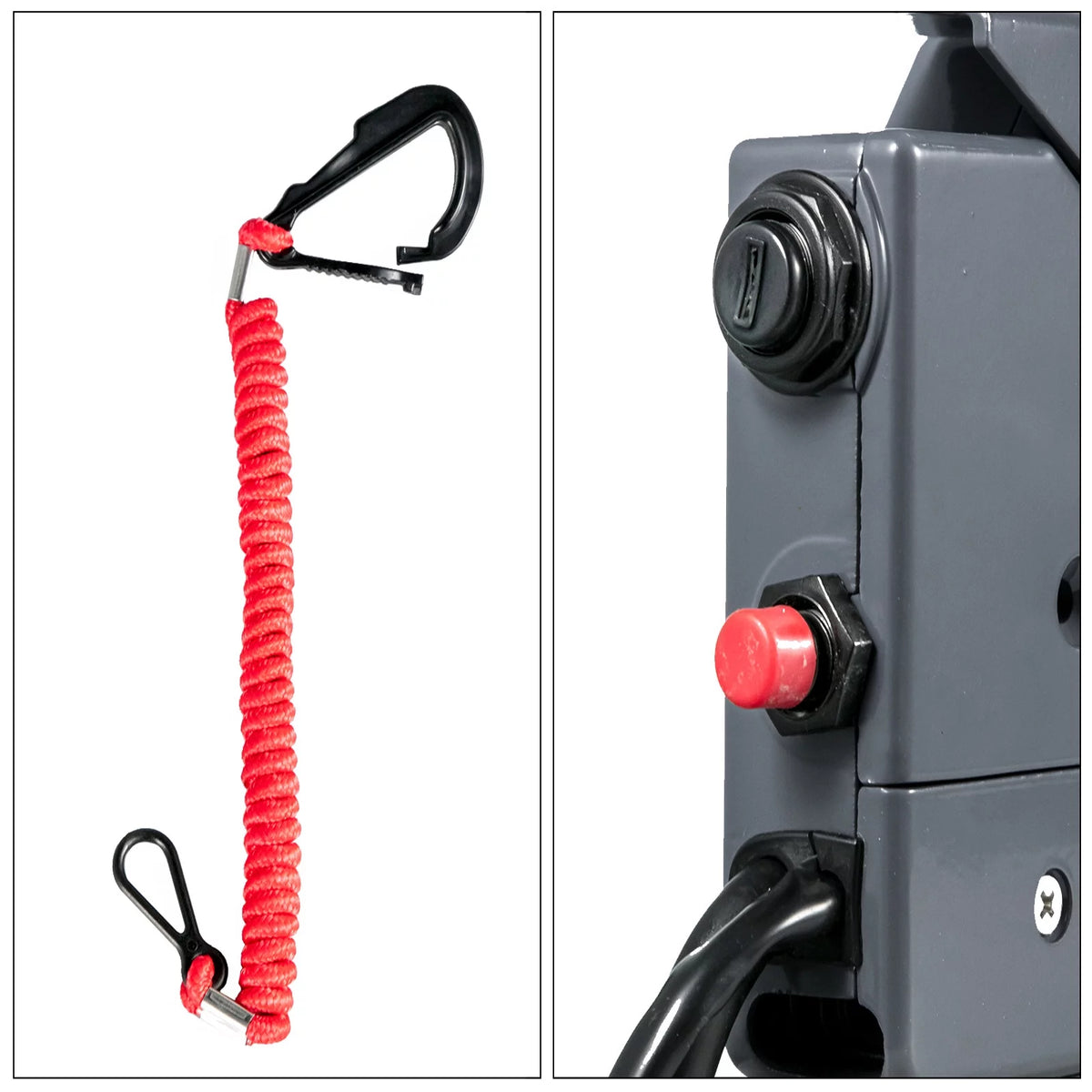 Boat Throttle Control Box with Safety Lanyard and Key Switch V647