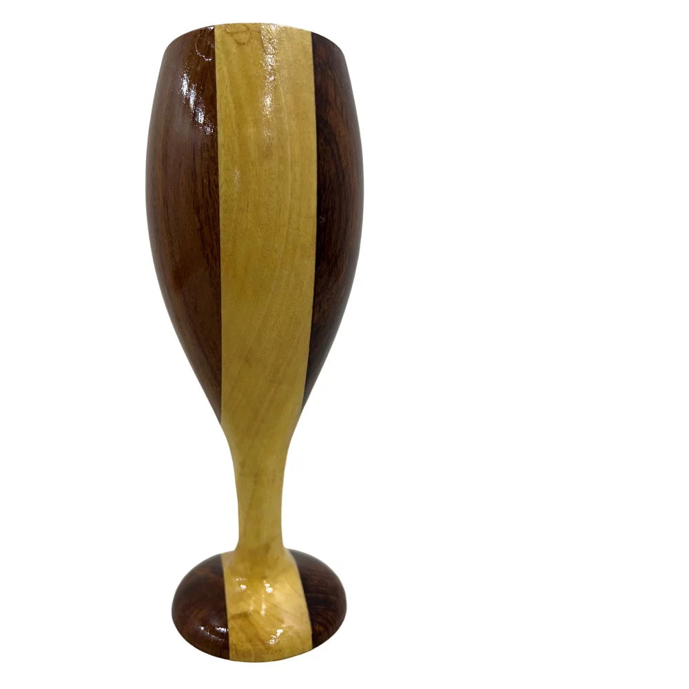 Handmade Wooden Goblet Mango and Teak Wood Wine Drinking Glass B550