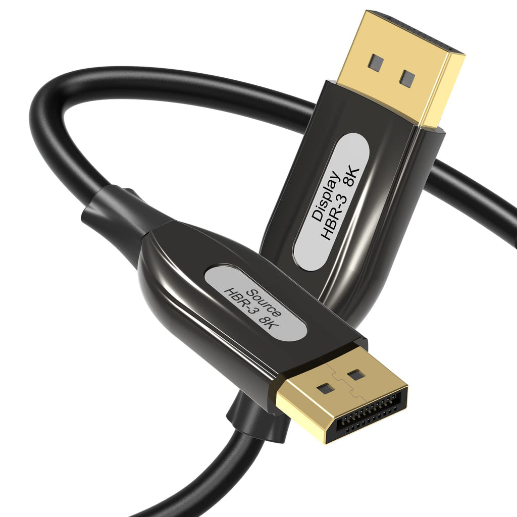 8K DisplayPort Fiber Optic Cable 33ft/10m, Braided Q283545