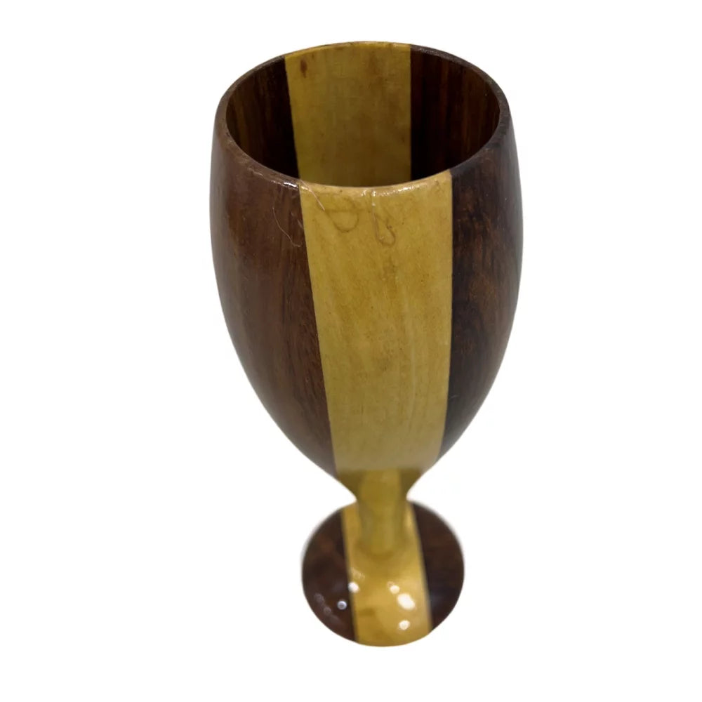 Handmade Wooden Goblet Mango and Teak Wood Wine Drinking Glass B550