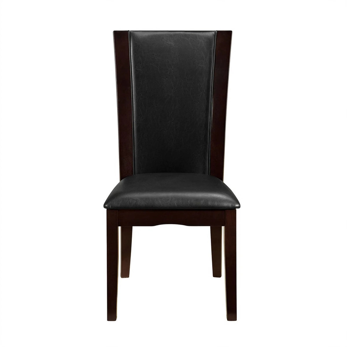 Wood and Faux Leather Dining Side Chair Espresso Set of 2 F2826