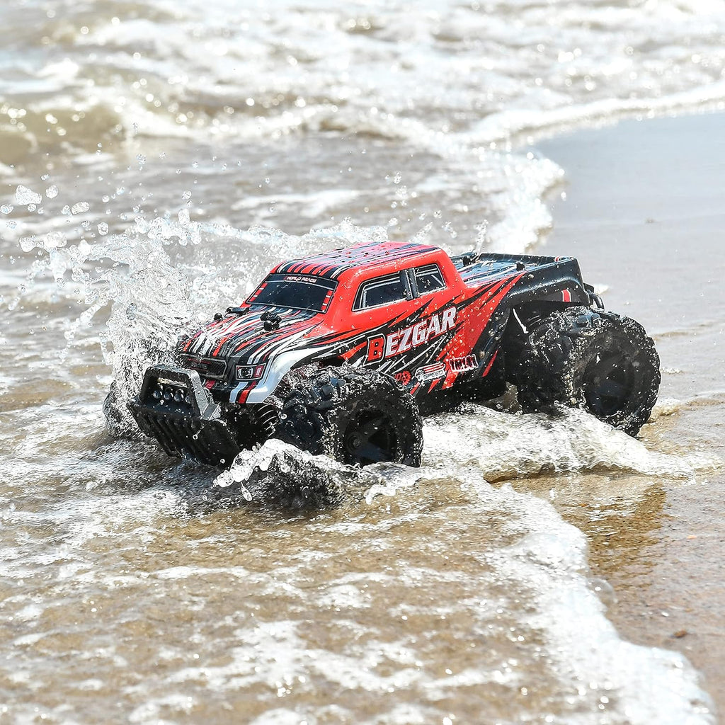1:14 Scale Remote Control Car, 4WD Electric Toy Off Road RC Monster Truck with Two Rechargeable Batteries E488