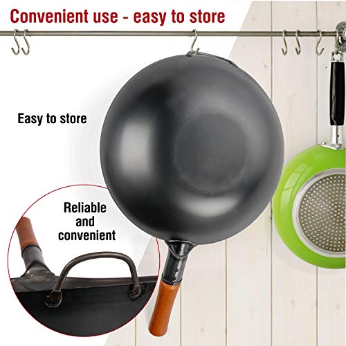 13.5" Flat Bottom Carbon Steel Wok Pan H405830