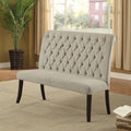 Ivory Chenille Tufted Dining Bench A74003