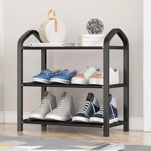 3 Tier Stainless Steel Shoe Rack (black) Q88238
