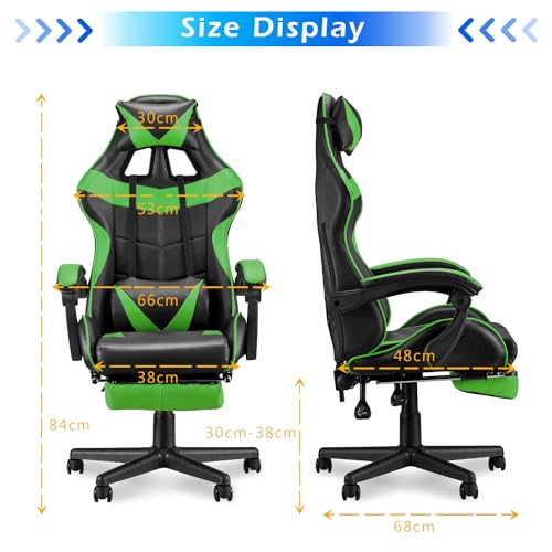 White Gaming Chair with Footrest Q60412