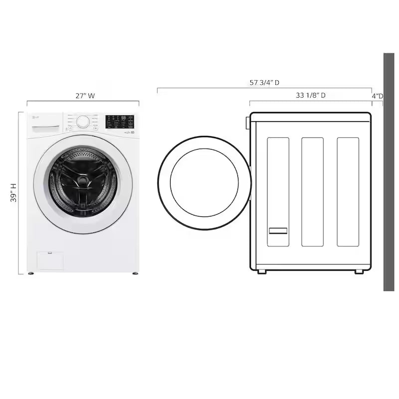 5.0 cu. ft. Stackable Front Load Washer in White S2396