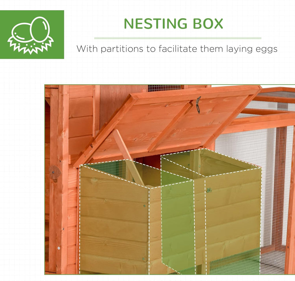 Large Wooden Chicken Coop with Run G93390