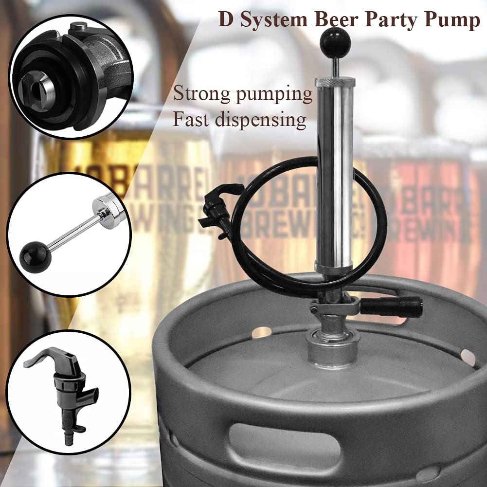 Beer Party Pump with Picnic Tap 8 inch US Sankey D System Pack of 2 Q84397