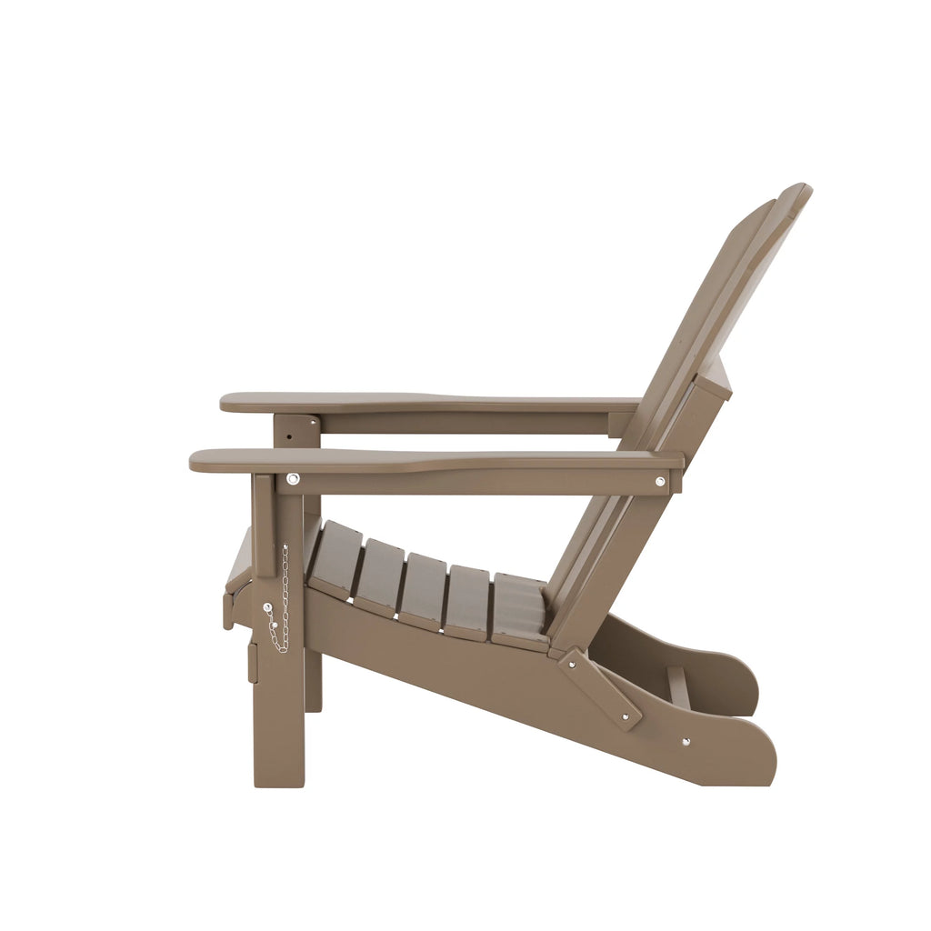 2 Pcs Outdoor Folding HDPE Adirondack Patio Chairs U355