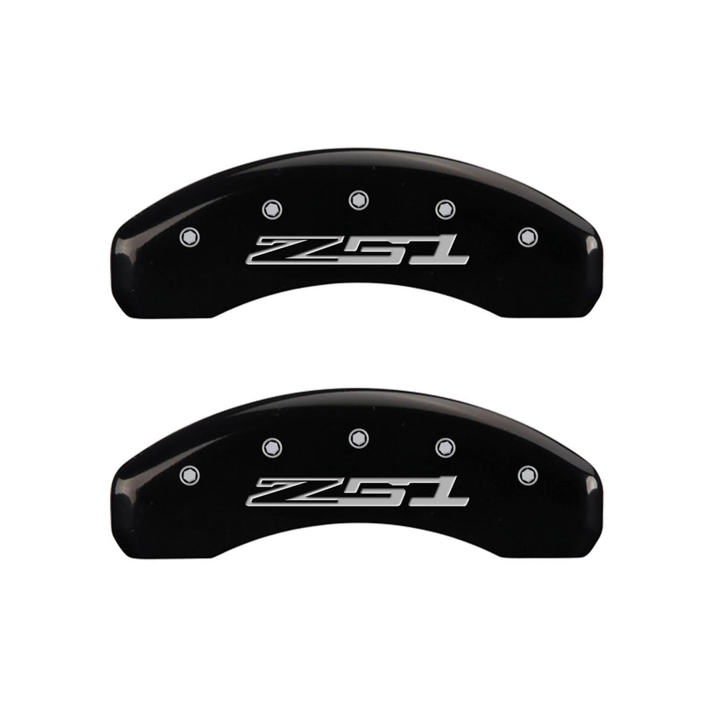 4 Caliper Covers Black Finish Silver C5986