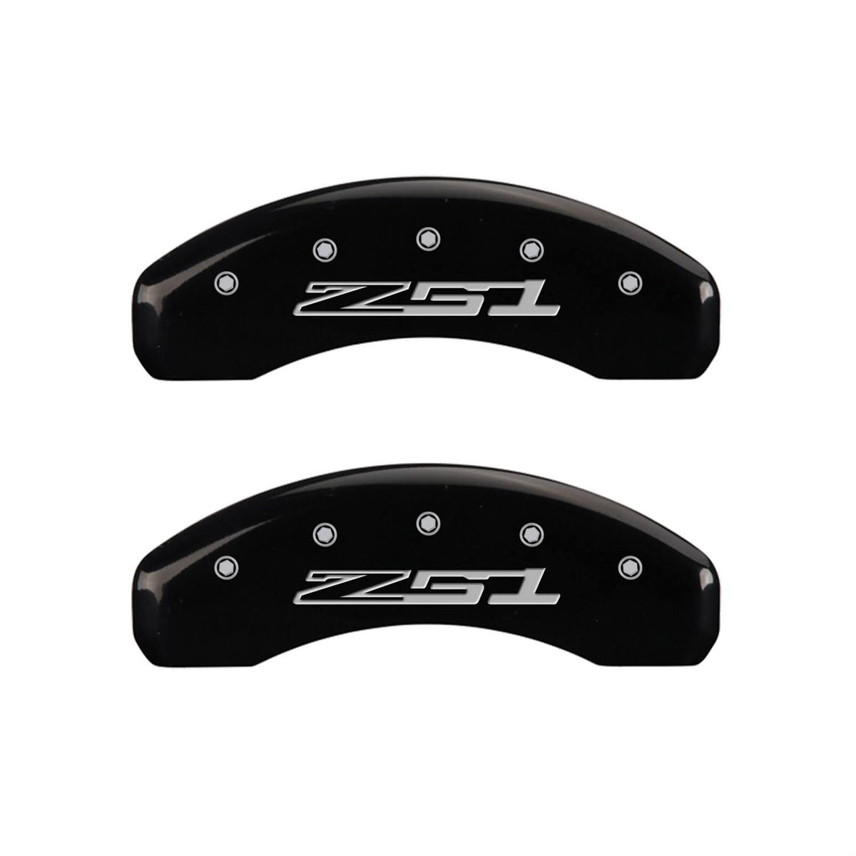 4 Caliper Covers Black Finish Silver C5986