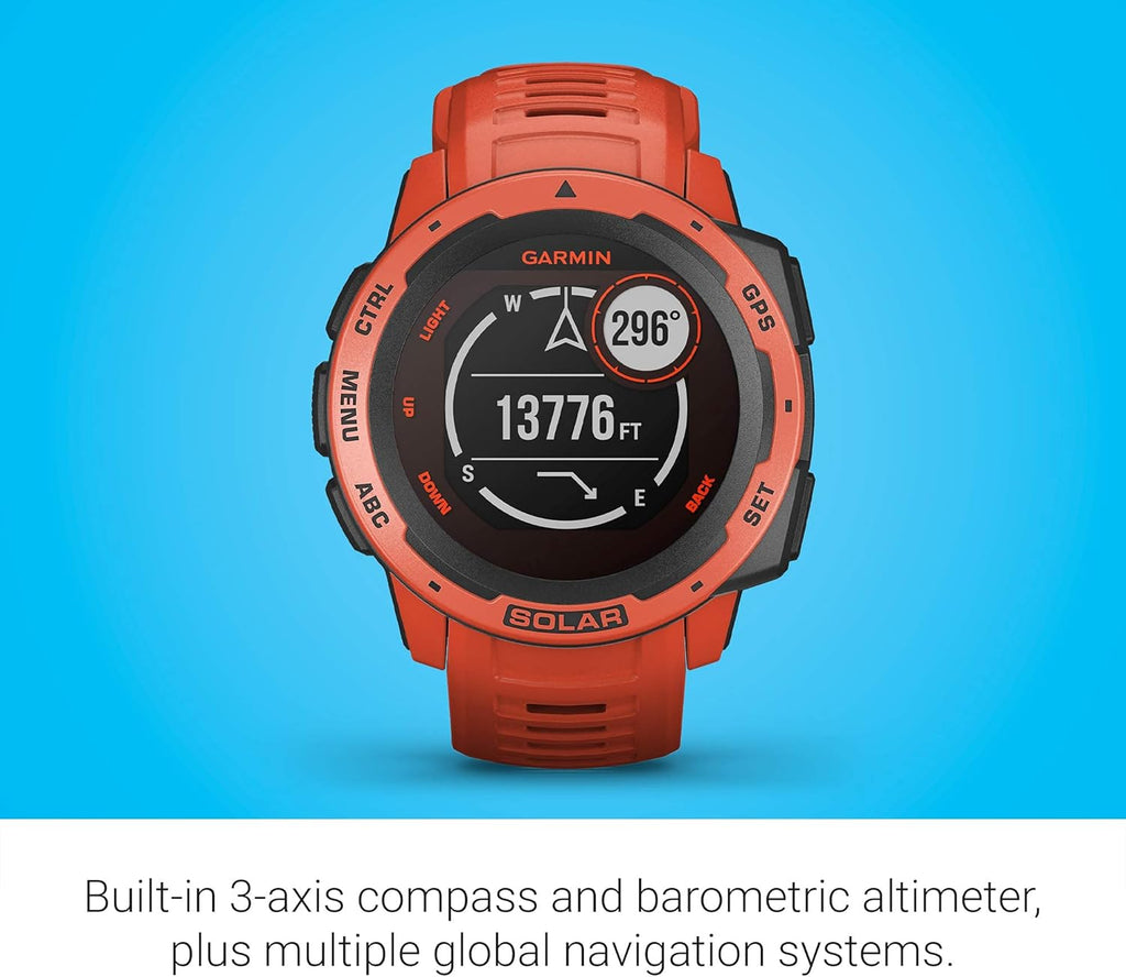 Flame Red Solar-Powered Rugged Outdoor Smartwatch I13481