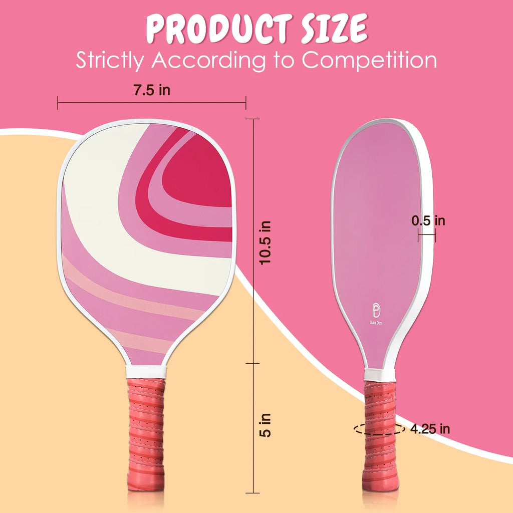 Set of 4 Wooden Pickleball Paddles with Balls and Bag Q39480
