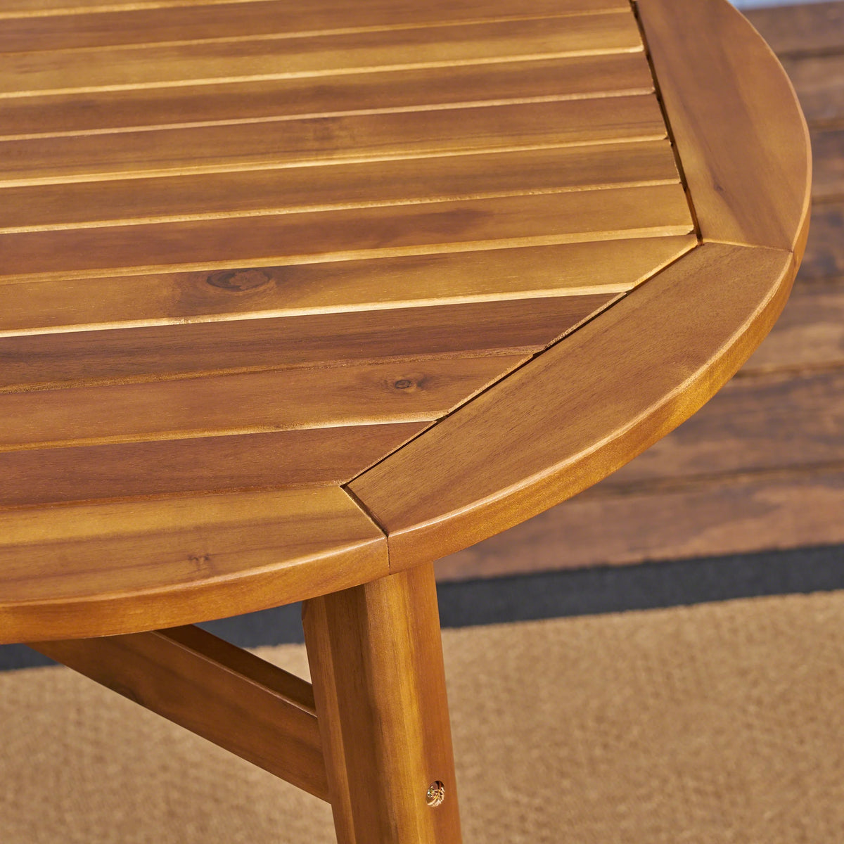 39" Acacia Wood Bar Height Patio Table D34058