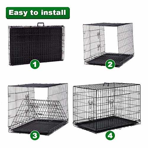 48 Inch Folding Wire Dog Crate with Double-Door V478450